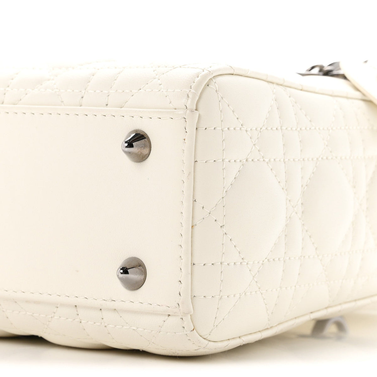 Christian Dior Lambskin Cannage Small My ABCDior Lady Dior White