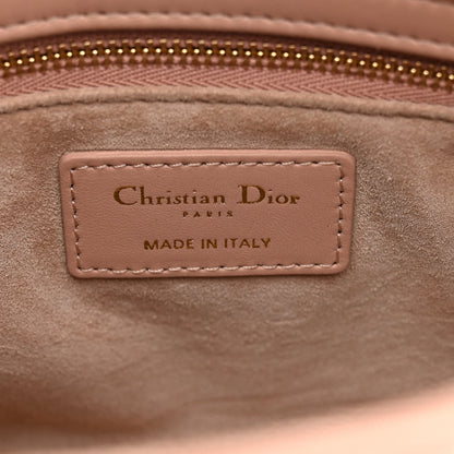 Christian Dior Lambskin Cannage Dragonfly Studs Small Lady Dior Rose Des Vents