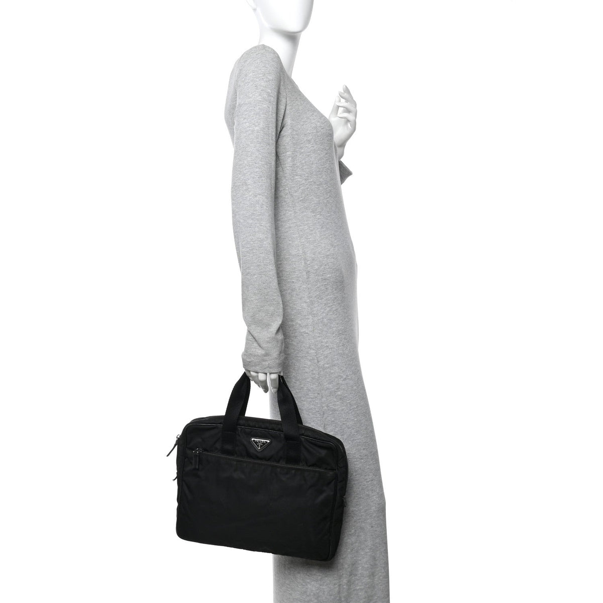 Prada Saffiano Tessuto Nylon Small Briefcase Black 1844612