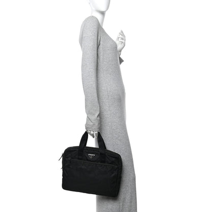 Prada Saffiano Tessuto Nylon Small Briefcase Black 1844612
