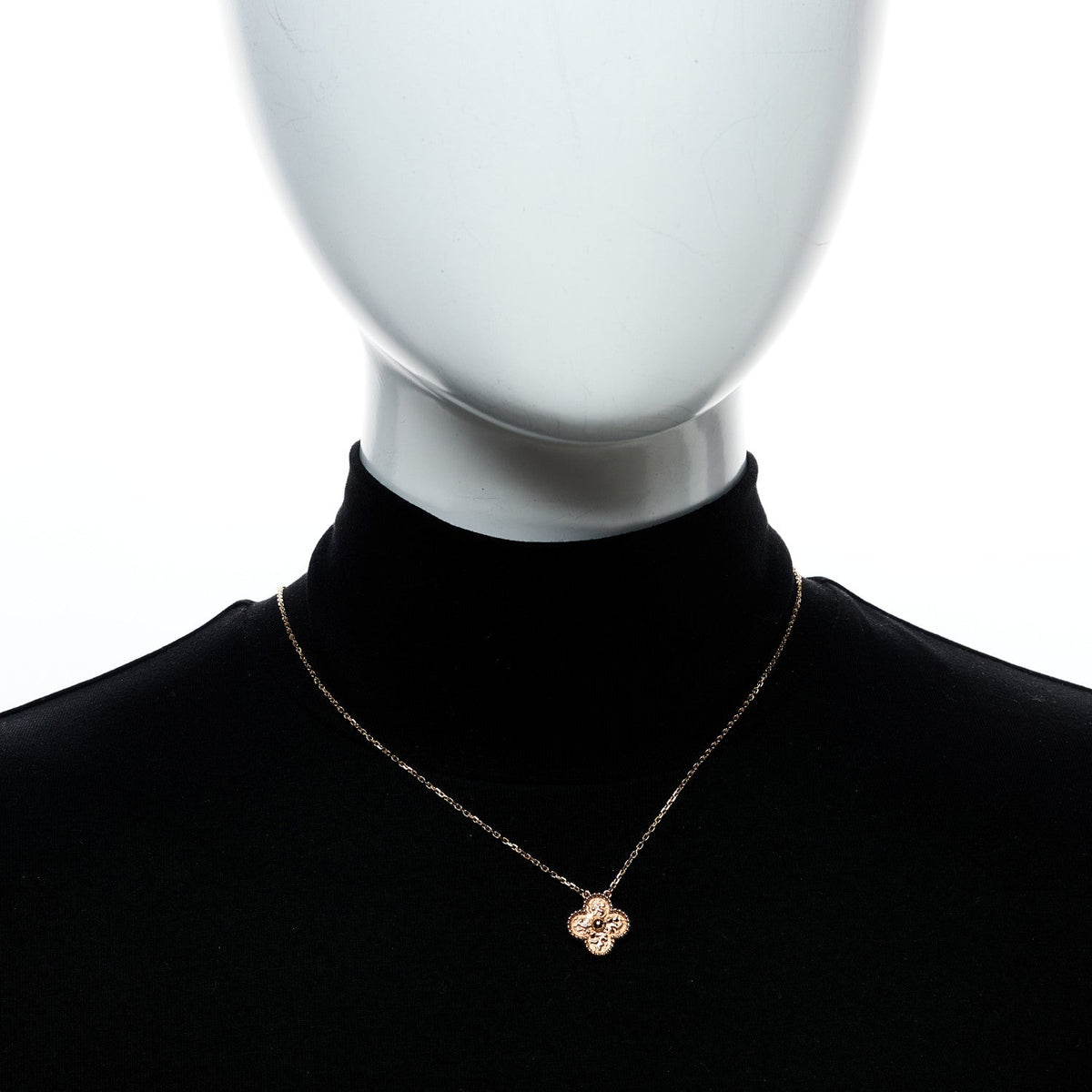 Van Cleef & Arpels 18K Rose Gold Vintage Alhambra Pendant Necklace