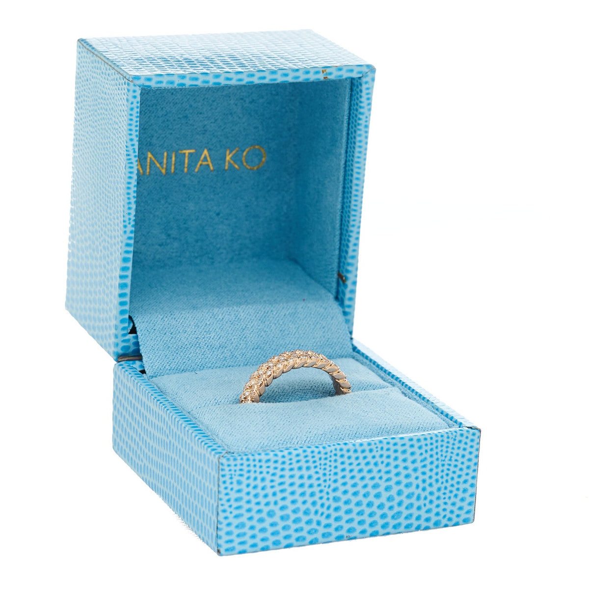 Anita Ko18K Rose Gold Diamond Braided Ring 54 7