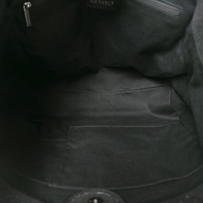 Chanel Lurex Boucle Medium Deauville Tote Black