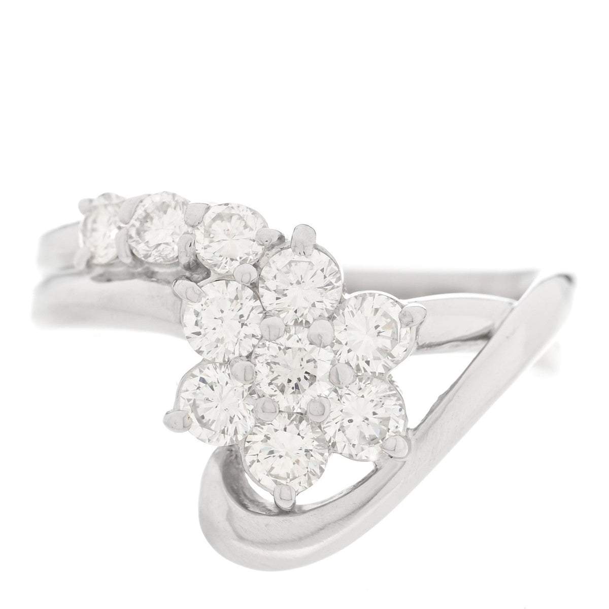 Platinum Diamond 1.06ctw Flower Ring 52 6