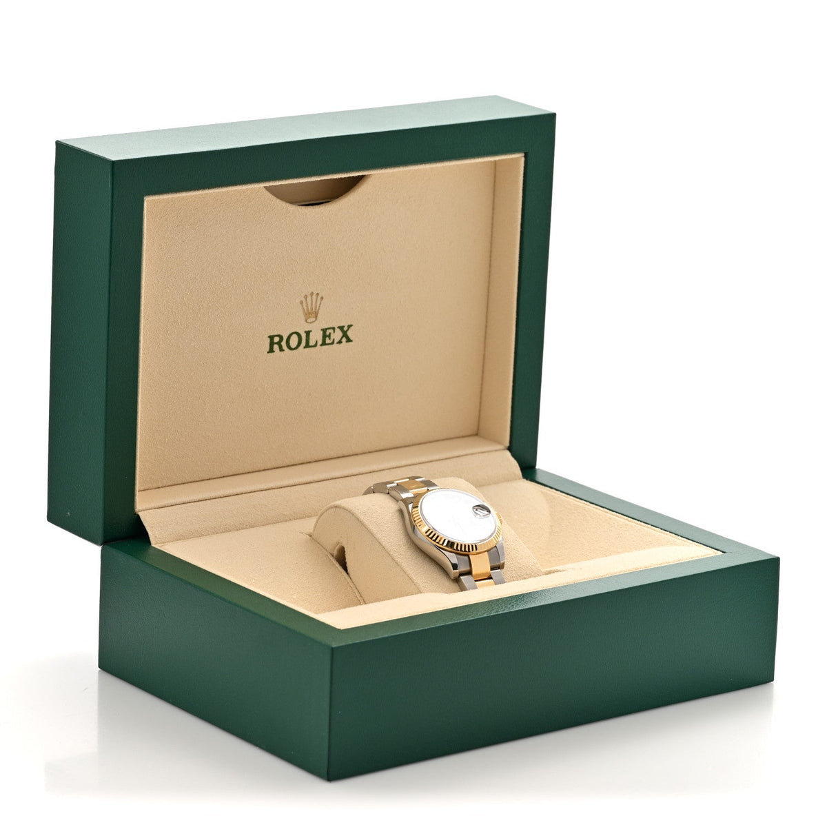 Rolex Stainless Steel 18K Yellow Gold 31mm Datejust Watch Dark Grey 278273