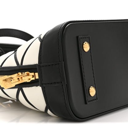Louis Vuitton Lambskin Malletage Alma BB Black White