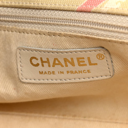 Chanel Canvas Small Printed Eiffel Tower Flap Bag Beige Multicolor