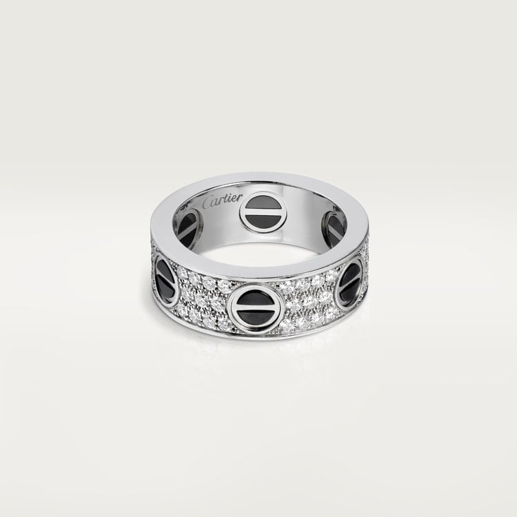 18K White Gold Diamonds Cartier Love Ring