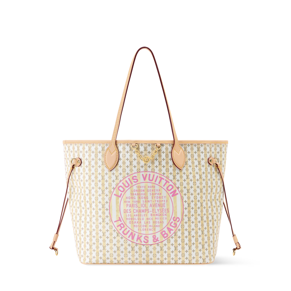 Women's Neverfull MM Banana Monogram Coated Canvas Tote Bag M28457