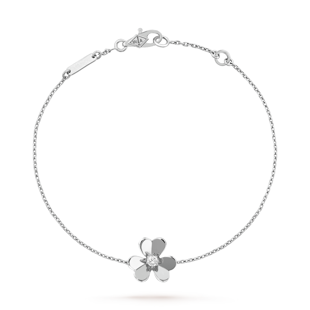 18K Gold Diamond VCA Frivole Mini Bracelet