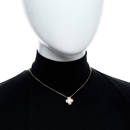 Van Cleef & Arpels 18K Rose Gold Gray Mother of Pearl Vintage Alhambra Pendant Necklace