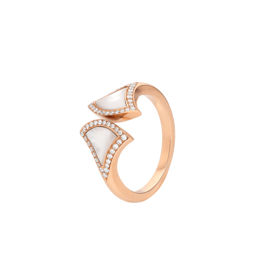 18K Rose Gold Diamond Mother of Pearl BVLGARI Divas' Dream Ring