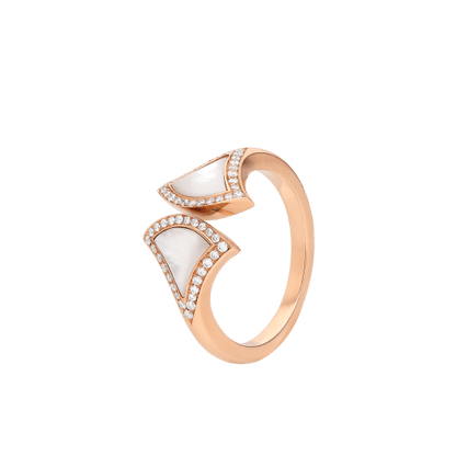 18K Rose Gold Diamond Mother of Pearl BVLGARI Divas' Dream Ring