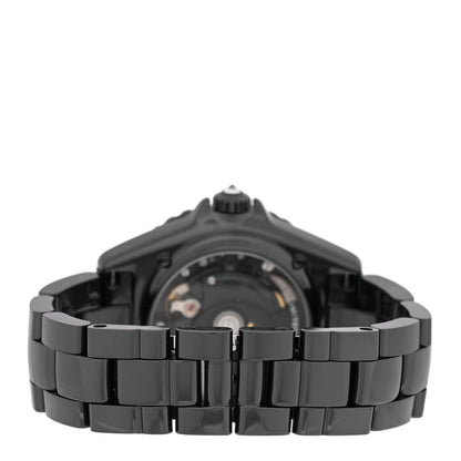 Chanel Stainless Steel Ceramic Diamond 38mm J12 Limited Edition Automatic Watch Black