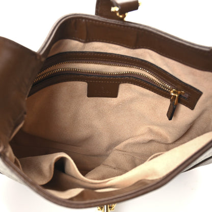 Gucci GG Supreme Monogram Small Jackie 1961 Hobo Bag Beige Ebony Brown Sugar