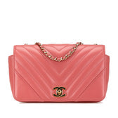 Statement Flap Bag Chevron Calfskin Small