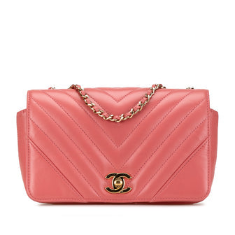 Statement Flap Bag Chevron Calfskin Small