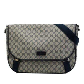 Double Buckle Messenger Bag GG Coated Canvas Large
