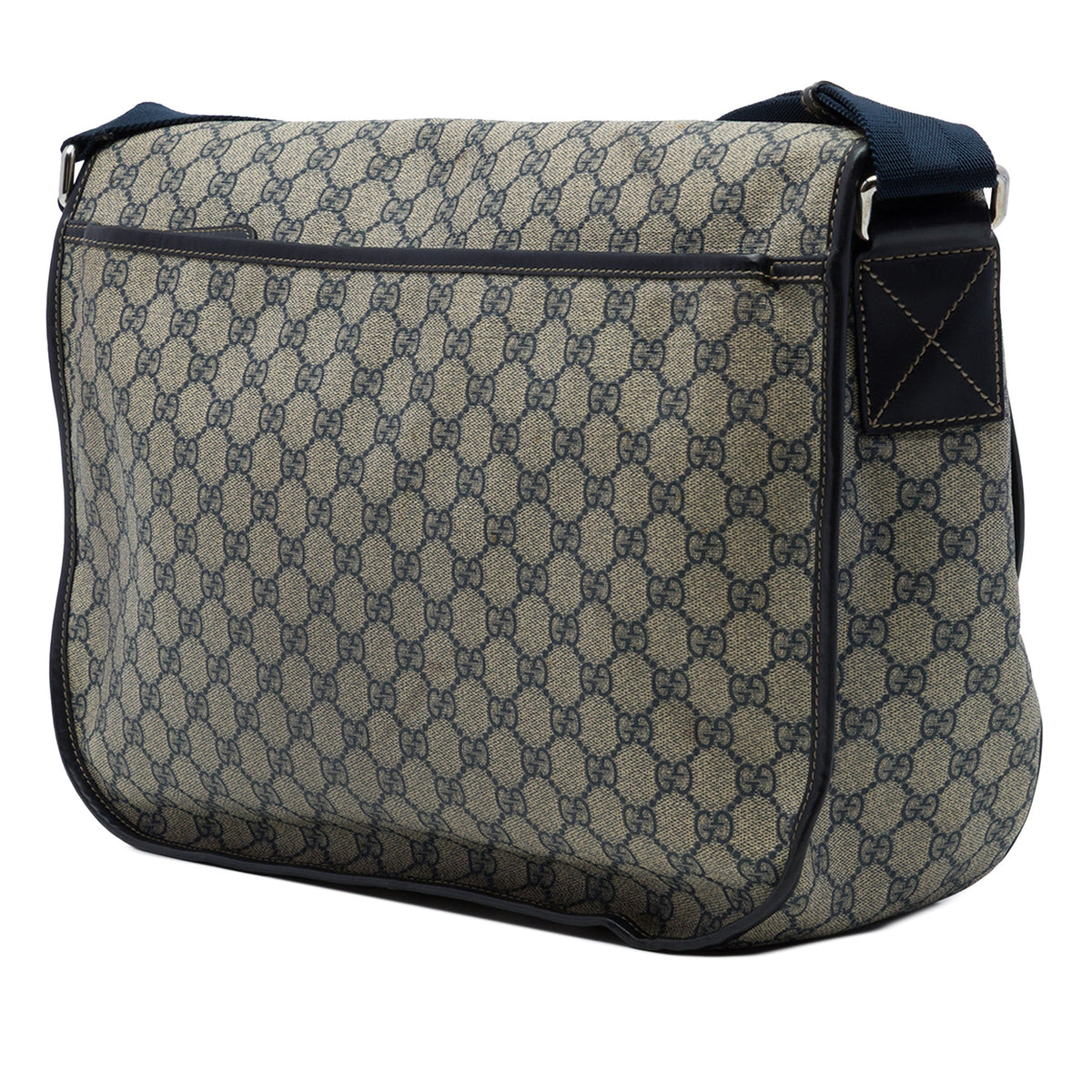 Double Buckle Messenger Bag GG Coated Canvas Large