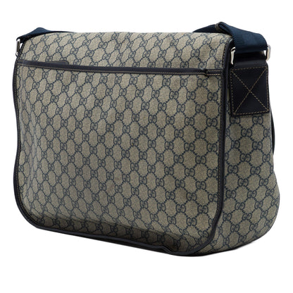 Double Buckle Messenger Bag GG Coated Canvas Large