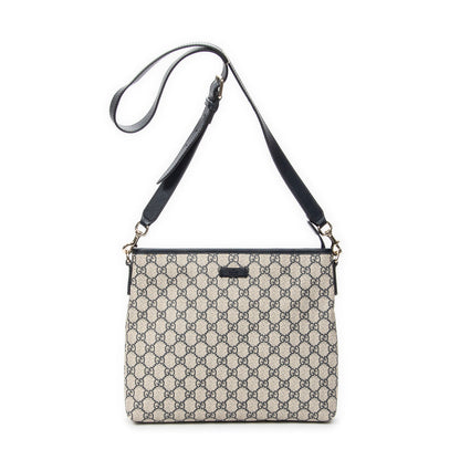 Zip Top Messenger Bag GG Coated Canvas Medium