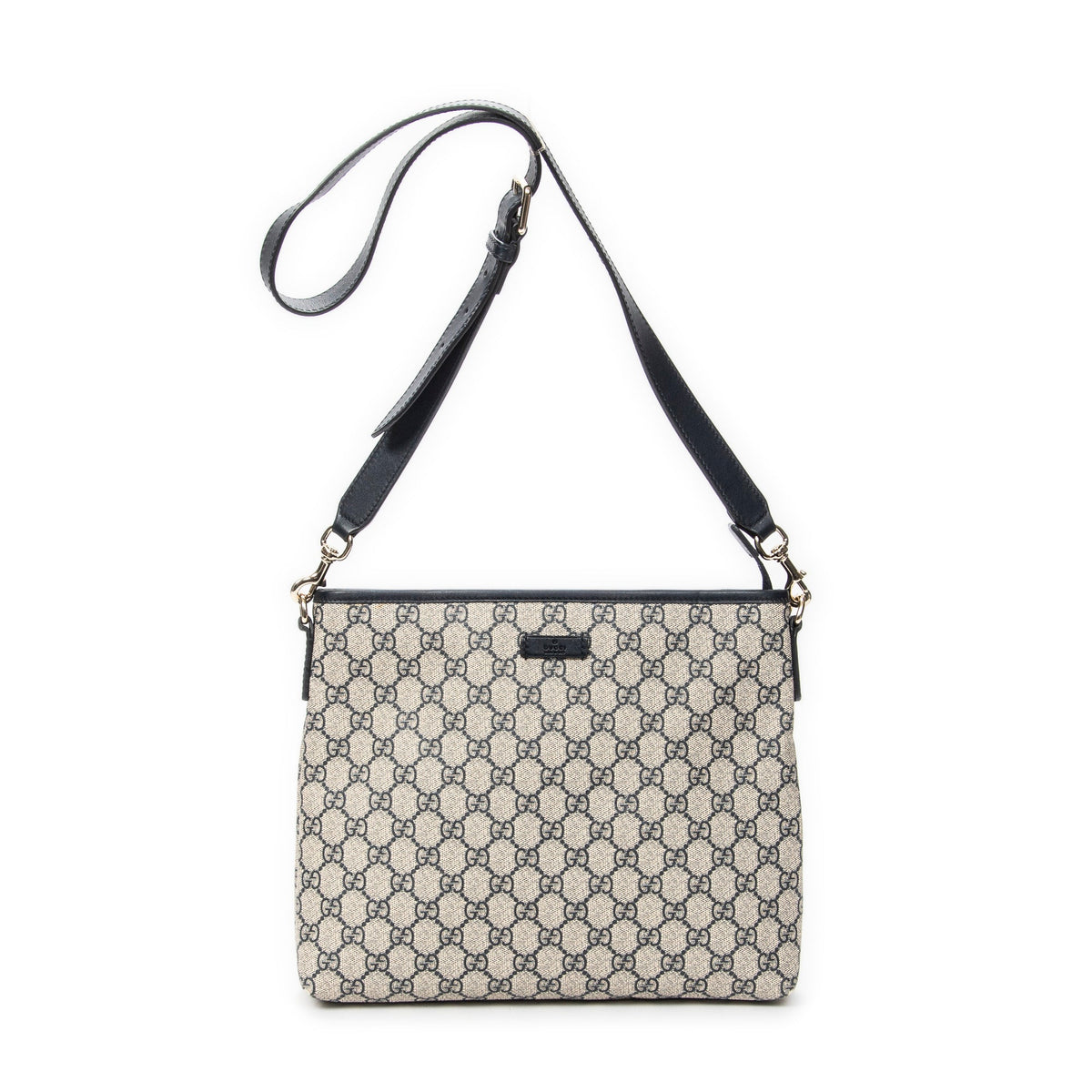 Zip Top Messenger Bag GG Coated Canvas Medium