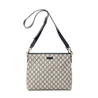 Zip Top Messenger Bag GG Coated Canvas Medium