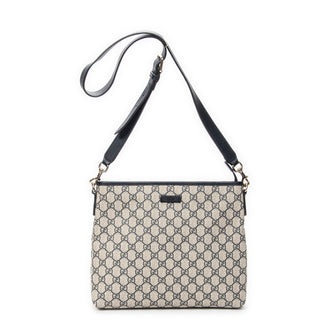Zip Top Messenger Bag GG Coated Canvas Medium