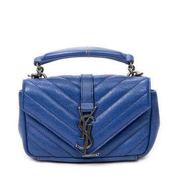 Classic Monogram College Chain Wallet Matelasse Chevron Leather