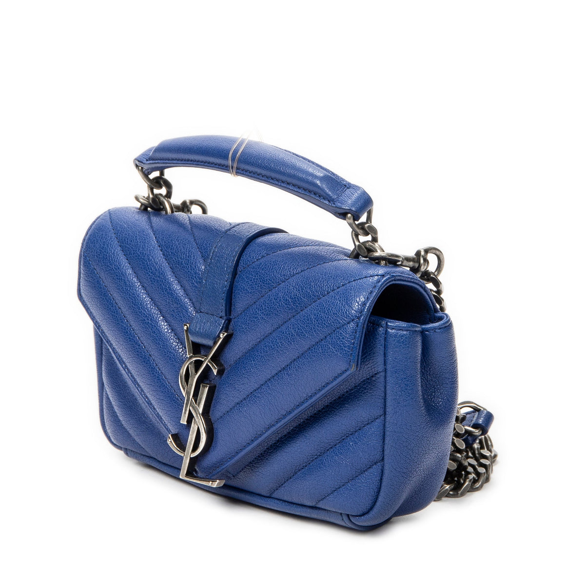 Classic Monogram College Chain Wallet Matelasse Chevron Leather