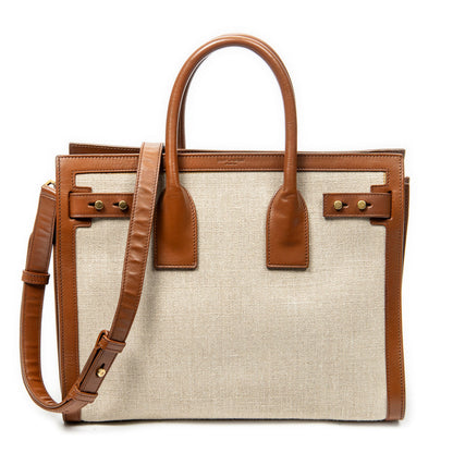 Sac de Jour Souple Bag Canvas with Leather Small