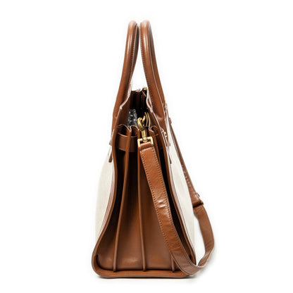 Sac de Jour Souple Bag Canvas with Leather Small