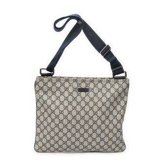Zip Top Messenger Bag GG Coated Canvas Large
