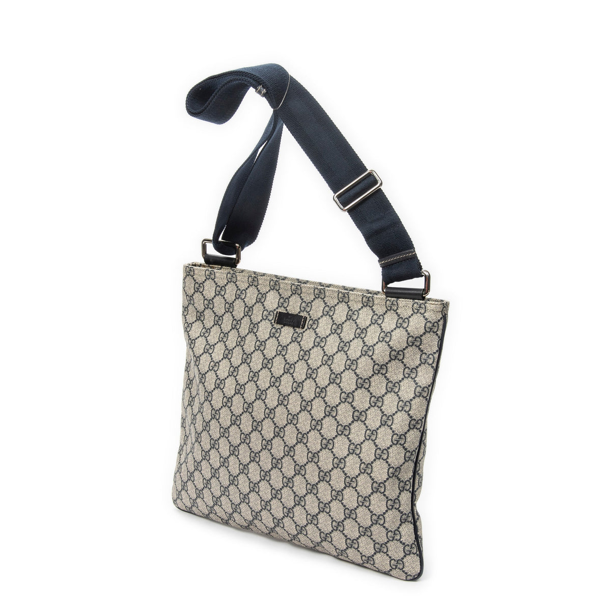 Zip Top Messenger Bag GG Coated Canvas Large