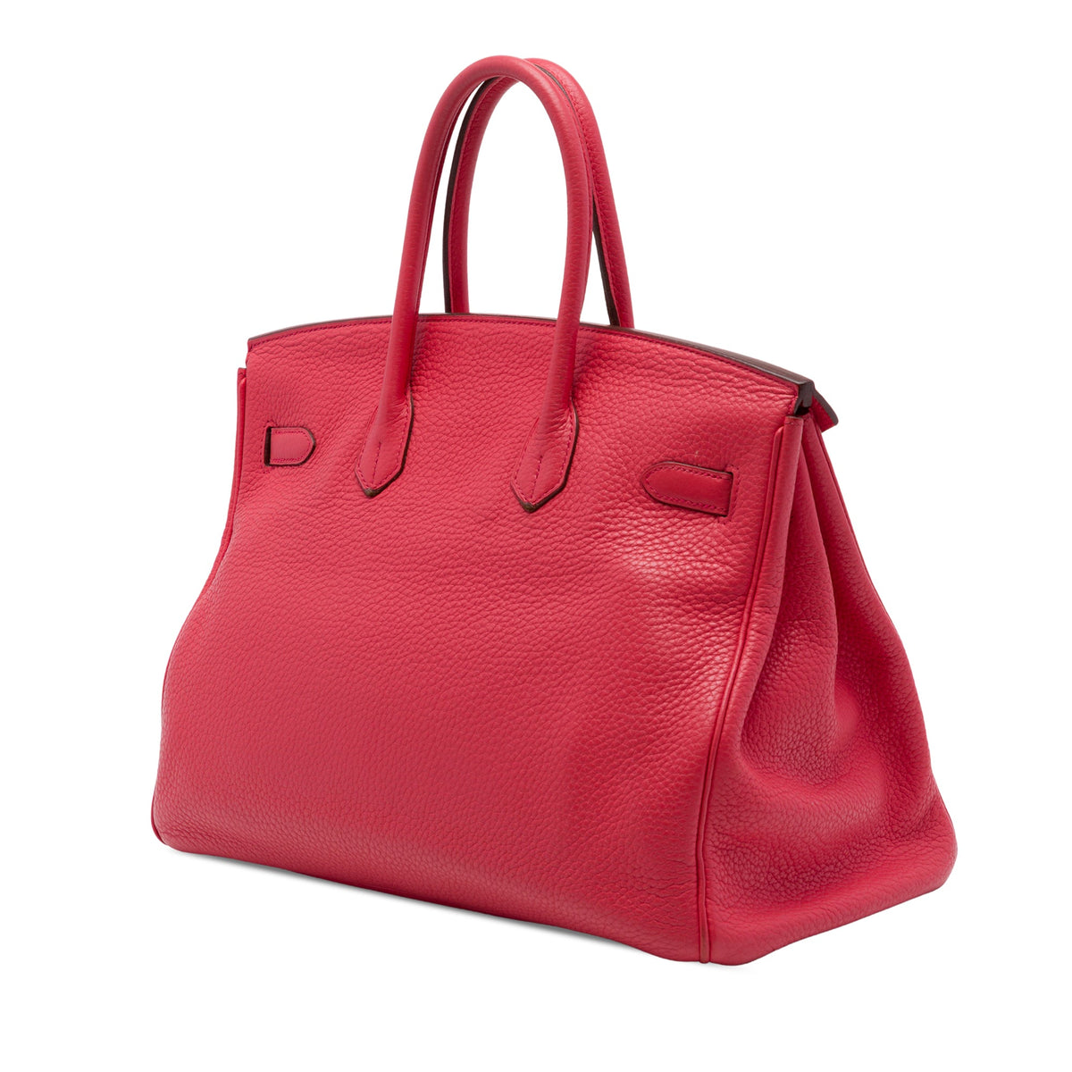 Birkin Handbag Red Clemence with Palladium Hardware 35