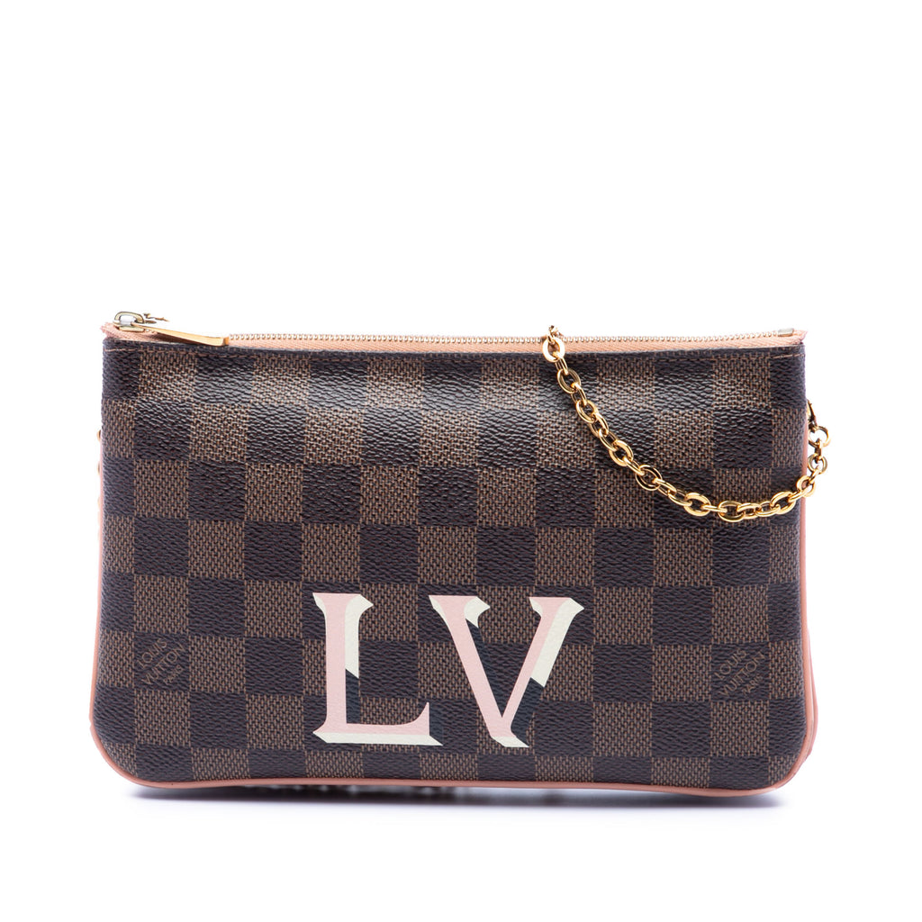 Double Zip Pochette Damier
