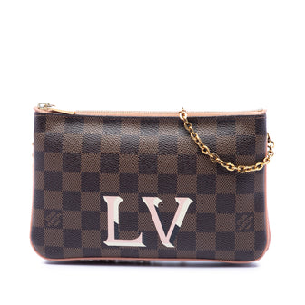 Double Zip Pochette Damier