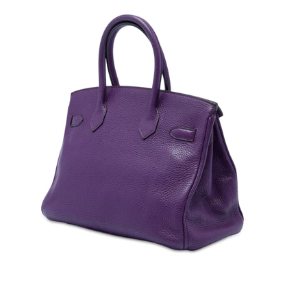 Birkin Handbag Purple Clemence with Palladium Hardware 30