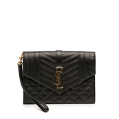 Classic Monogram Envelope Wristlet Clutch Mixed Matelasse Leather