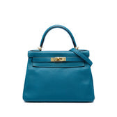 Kelly Handbag Blue Togo with Gold Hardware 28