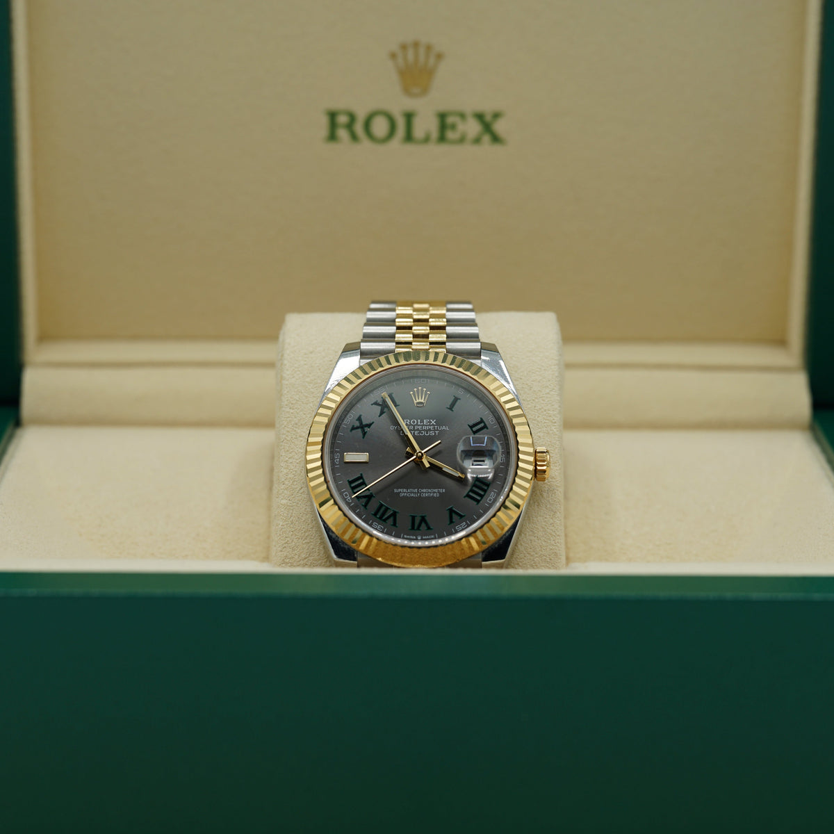 Rolex Datejust 41 mm Slate 18k Yellow Gold Jubilee 126333-0020