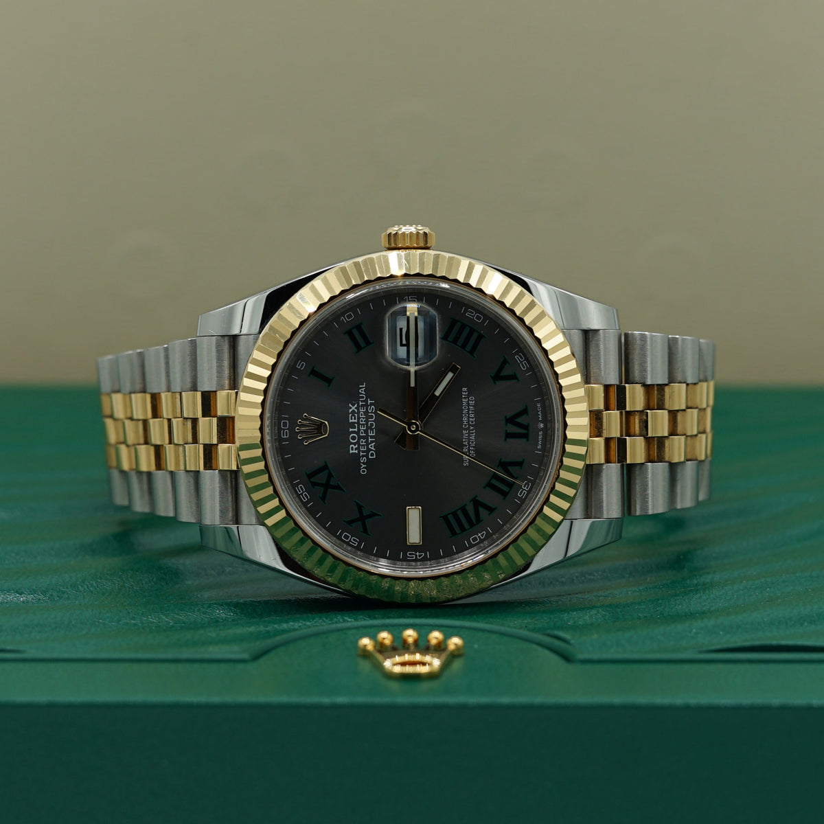 Rolex Datejust 41 mm Slate 18k Yellow Gold Jubilee 126333-0020
