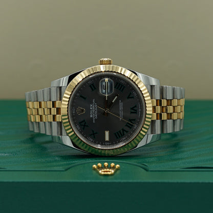 Rolex Datejust 41 mm Slate 18k Yellow Gold Jubilee 126333-0020
