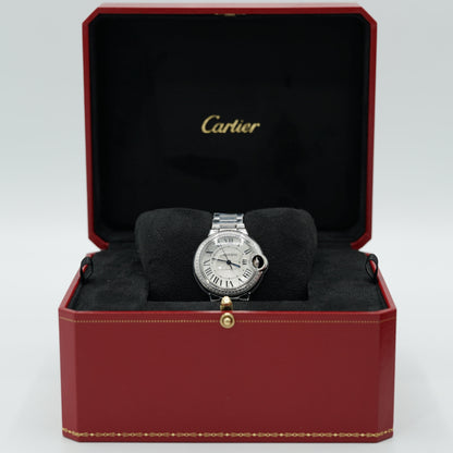 Cartier Ballon Bleu 36 mm Steel Silver Dial Bracelet W4BB0024