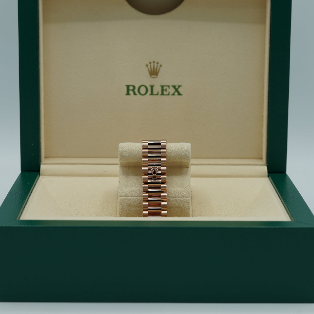 Rolex Day-Date 36 mm Turquoise Diamonds 18k Everose Gold President 128345rbr-0064