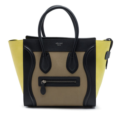 Tricolor Luggage Bag Leather Micro