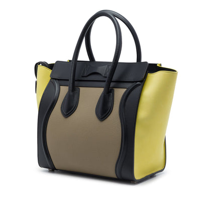 Tricolor Luggage Bag Leather Micro