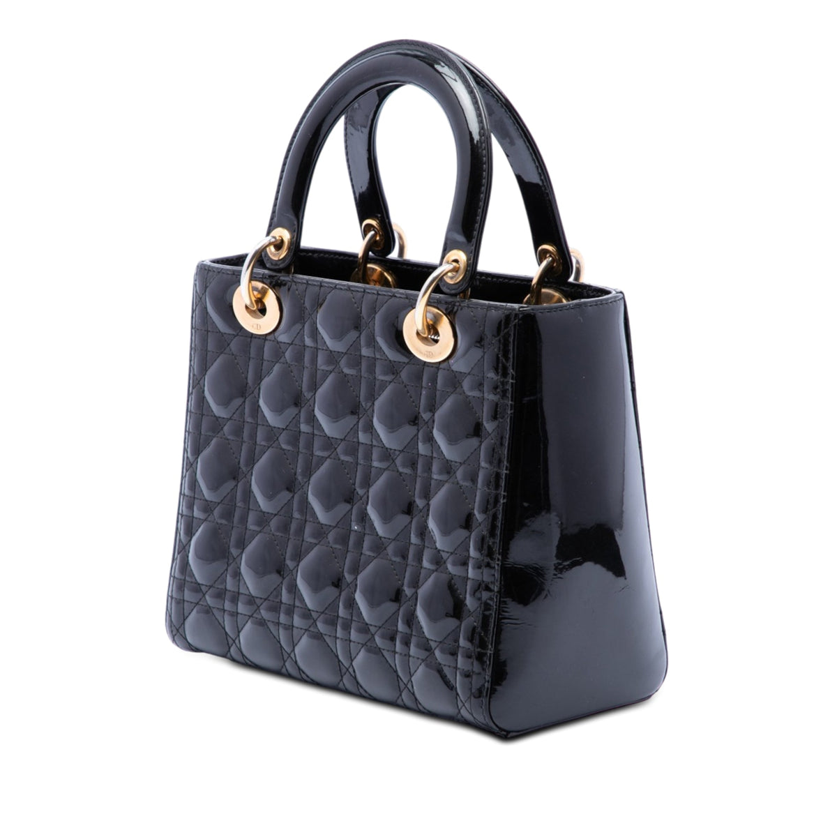 Lady Dior Bag Cannage Quilt Patent Medium