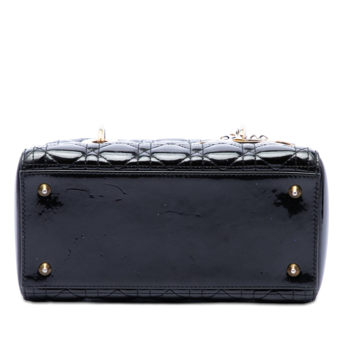 Lady Dior Bag Cannage Quilt Patent Medium