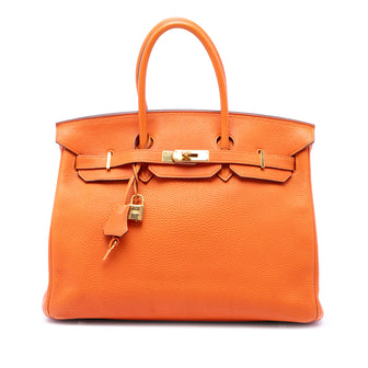 Birkin Handbag Orange Togo with Gold Hardware 35
